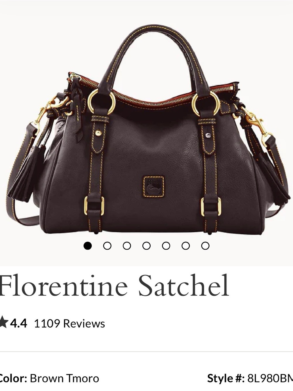 Dooney & Bourke Florentine Satchel with Gold Hardware